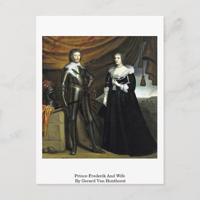 Postal Frederik Y Esposa De Gerard Van Honthorst (Anverso)