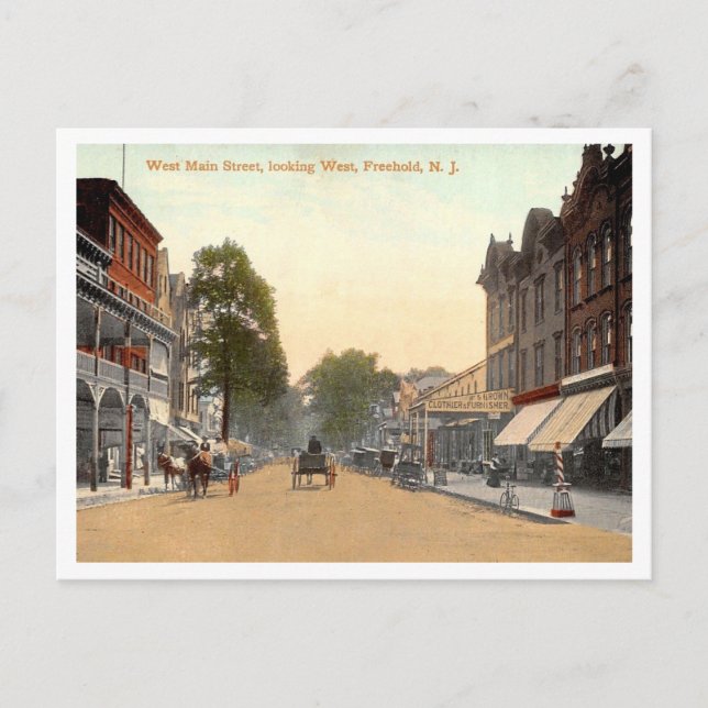 Postal Freehold NJ West Main St 1910 (Anverso)