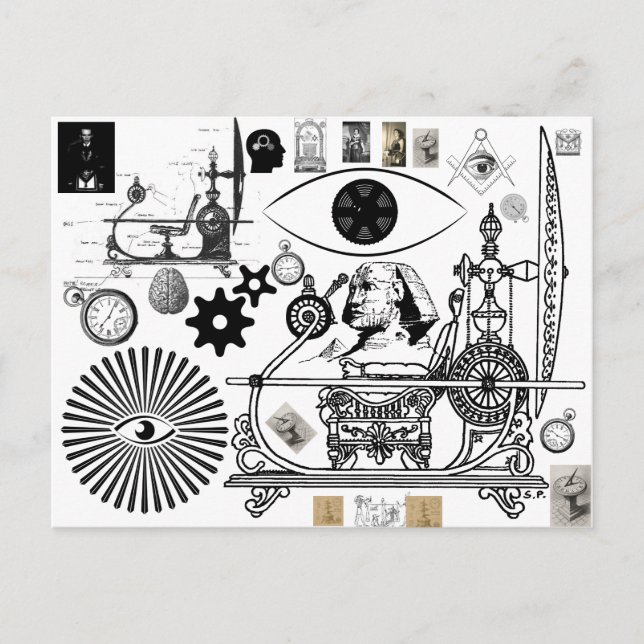 Postal Freemason Steampunk Time Travel (Anverso)