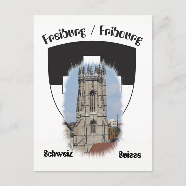 Postal Freiburg/Fribourg Postkarte (Anverso)