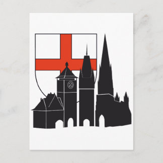 Postal Freiburg Silhouette mit Wappen
