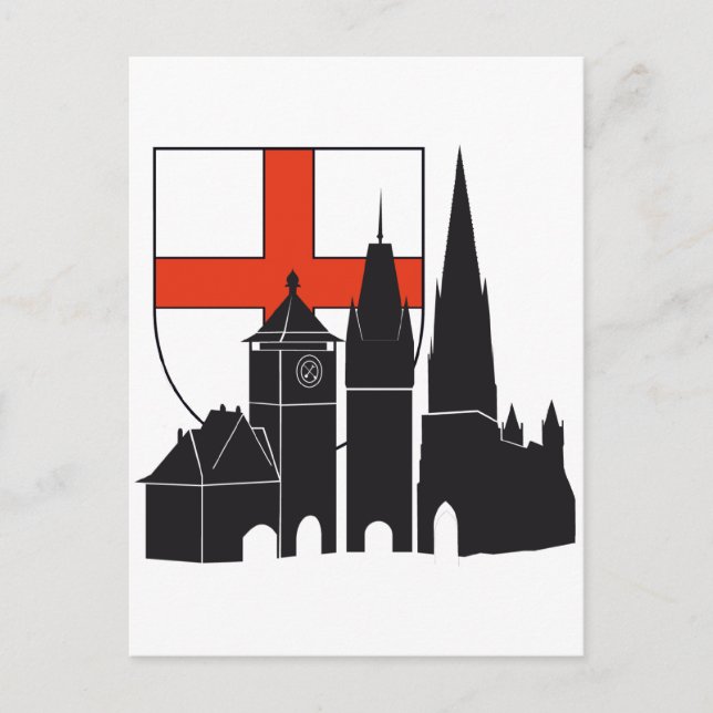 Postal Freiburg Silhouette mit Wappen (Anverso)