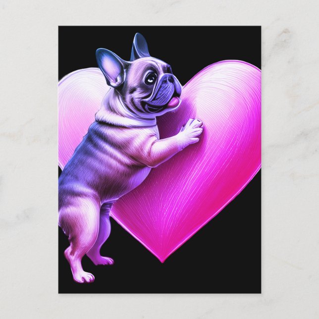 Postal French Bulldog I love you (Anverso)