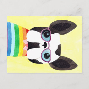 Postal French Bulldog in Rainbow T-shirt