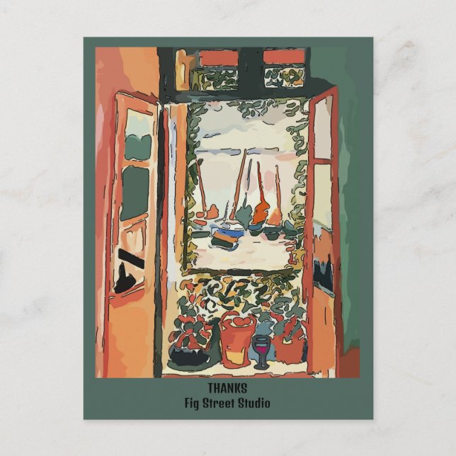 Postal French Quarter Balcony & Wine, Fig Street Studio (Anverso)