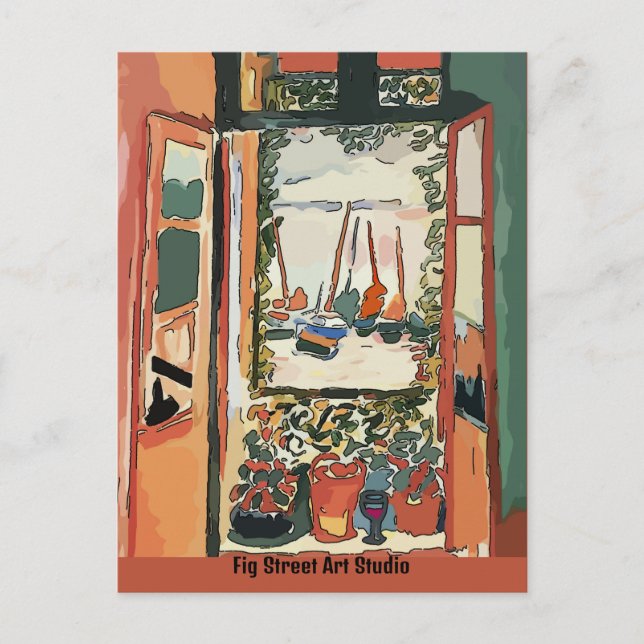 Postal French Quarter Balcony & Wine, Fig Street Studio (Anverso)