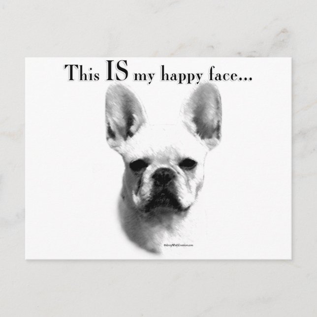 Postal Frenchie Happy Face (Anverso)