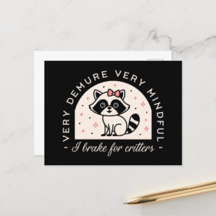 Postal Freno por el mapache divertido de las criaturas