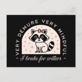 Postal Freno por el mapache divertido de las criaturas