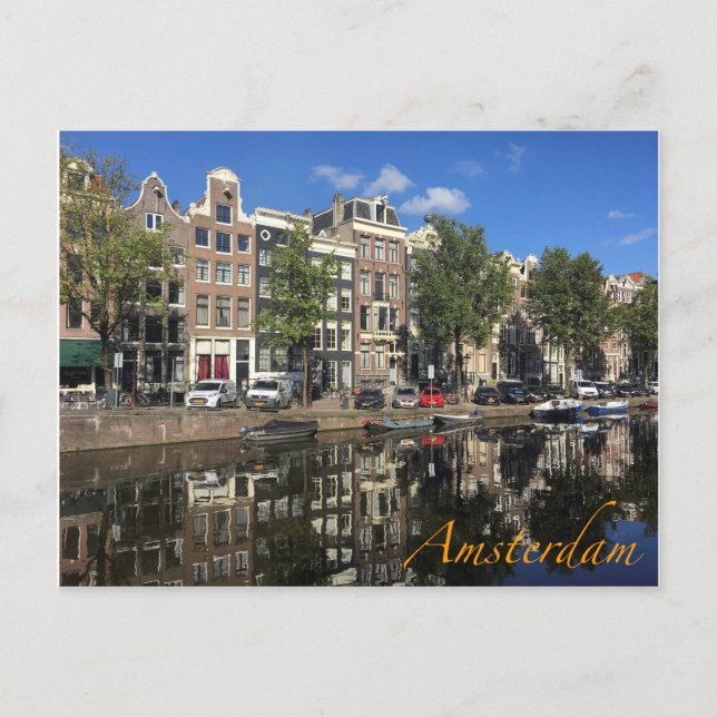 Postal Frente al canal de Ámsterdam (Anverso)
