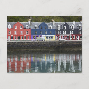 Postal Frente al mar, Tobermory, Isla de Mull, Escocia,