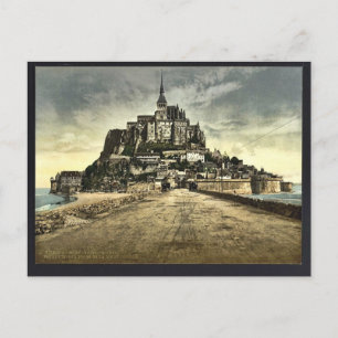 Postal Frente al sur del dique, Mont St. Michel, Francia