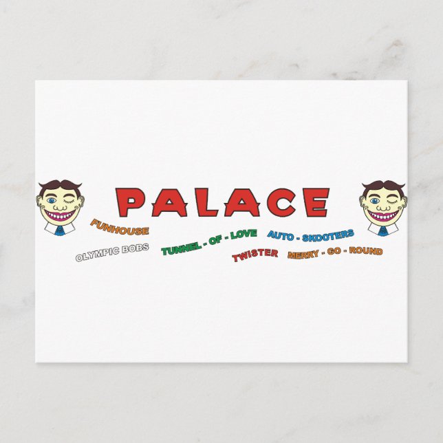 Postal Frente constructivo del palacio (Anverso)