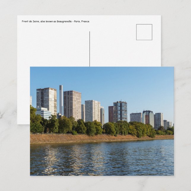 Postal Frente de Sena en París, Francia (Anverso / Reverso)