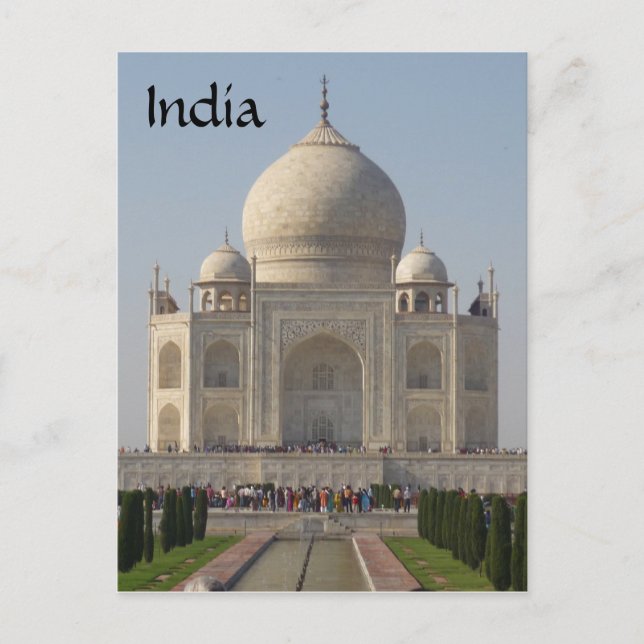 Postal frente de taj mahal (Anverso)
