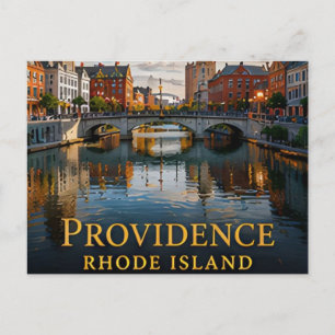 Postal Frente del río histórico y artes de Providence Rho