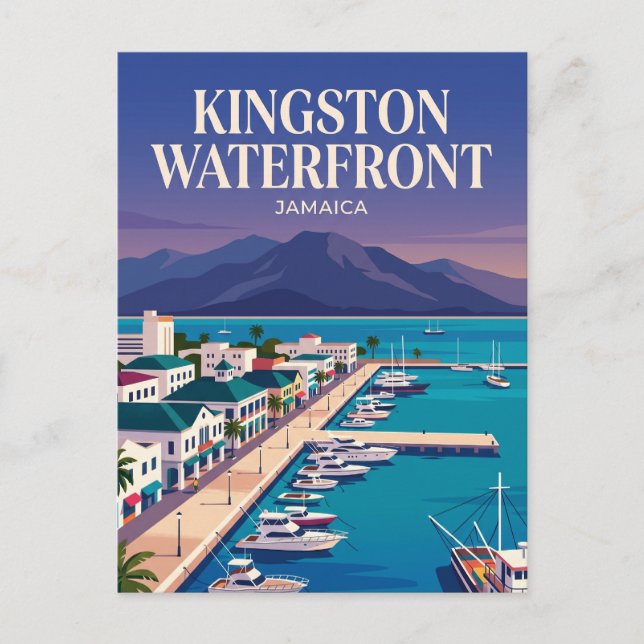 Postal Frente marítimo de Kingston Jamaica (Anverso)
