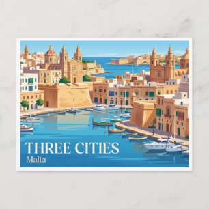 Postal Frente marítimo de las Tres Ciudades Birgu Malta