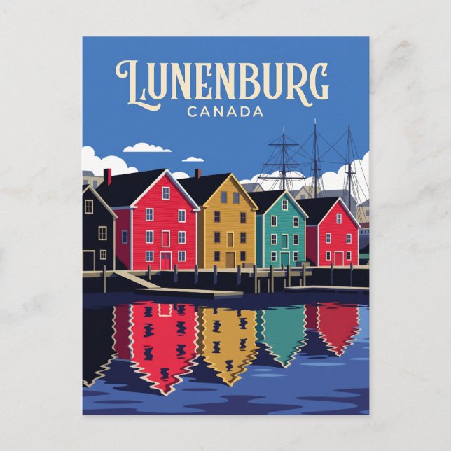 Postal Frente marítimo de Lunenburg Canadá (Anverso)