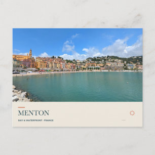 Postal Frente marítimo de Menton y bahía mediterránea