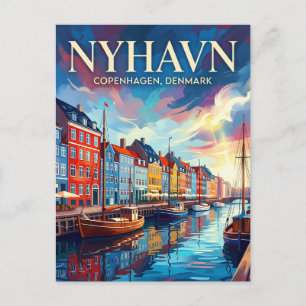 Postal Frente marítimo de Nyhavn Dinamarca