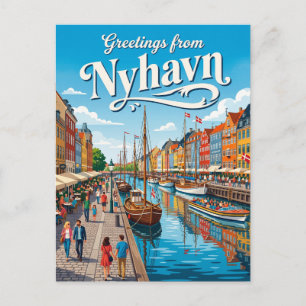 Postal Frente marítimo de Nyhavn Dinamarca
