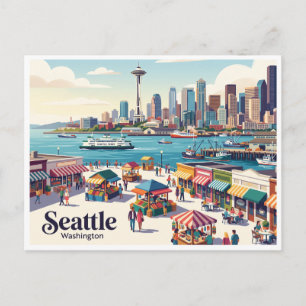 Postal Frente marítimo de Seattle Washington