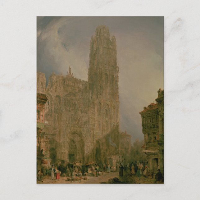 Postal Frente Occidental de Notre Dame, Rouen (Anverso)