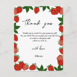 Postal Fresa Berry Dulce Fruta gracias