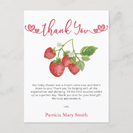Postal Fresa Berry Sweet Baby Shower Gracias
