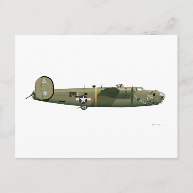 Postal Fresa consolidada del libertador B-24 (Anverso)