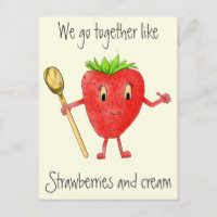 Fresa divertida y cream Quirky Personalizado amor 