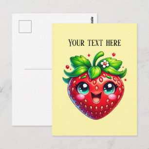 Postal Fresa linda personalizable
