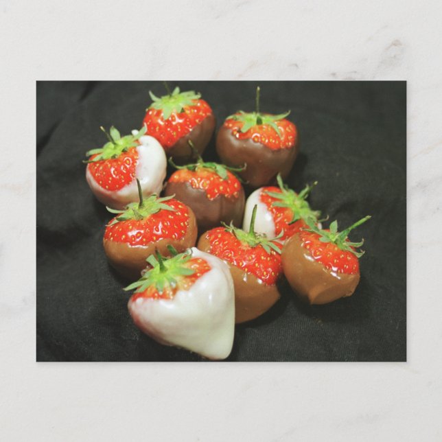 Postal Fresas de chocolate (Anverso)