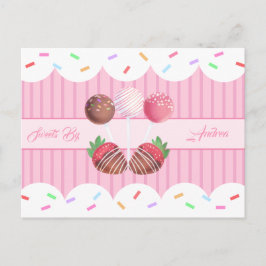 Postal Fresas De Chocolate De Trato Dulce Y Copas De Past