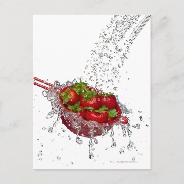 Postal Fresas de colador rojo (Anverso)