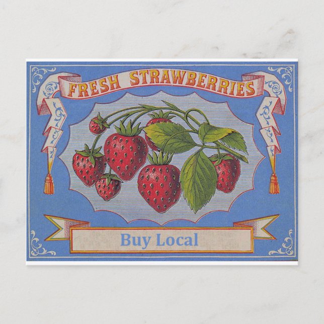 Postal fresas del vintage (Anverso)