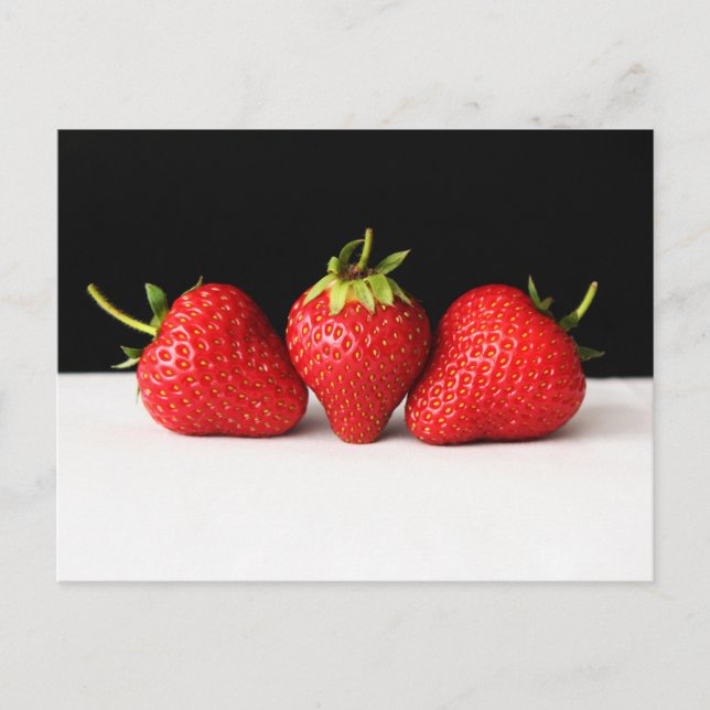 Postal Fresas En Negro Sobre Pcnm Blanco (Anverso)