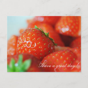Postal Fresas en un día de verano con efecto bokeh