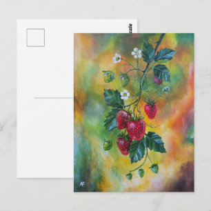 Postal Fresas en una Vid de Verano por Alfred Fox
