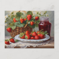 Fresas frescas cosechadas y mermelada de fresa
