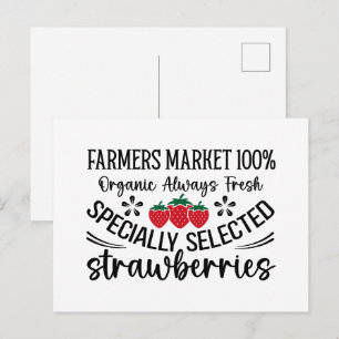 Postal Fresas orgánicas de la feria del agricultor