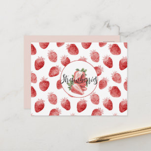 Postal Fresas Rojas Fruta  