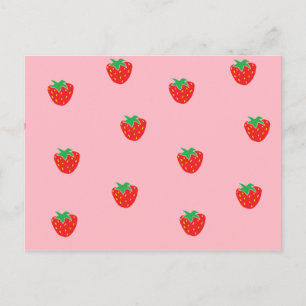 Postal Fresas rosadas