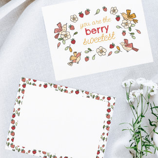 Postal Fresas y aves Berry Sweetest
