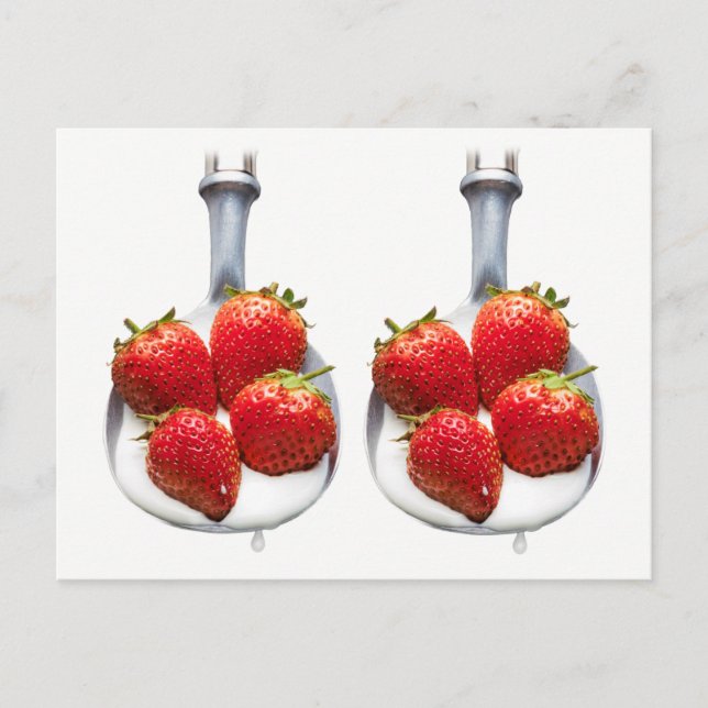Postal Fresas y Crema. (Anverso)