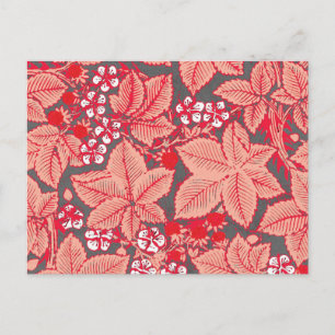 Postal Fresas y hojas de estilo Art Nouveau, Naranja de c