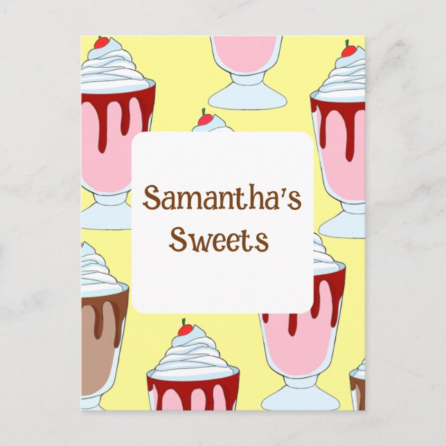 Postal Fresas Y Lechones De Chocolate (Anverso)