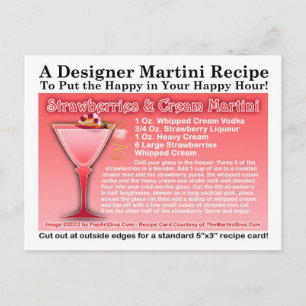 Postal Fresas y receta de Martini cremaPostcard
