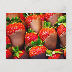 Postal Fresas Yummy recubiertas de chocolate